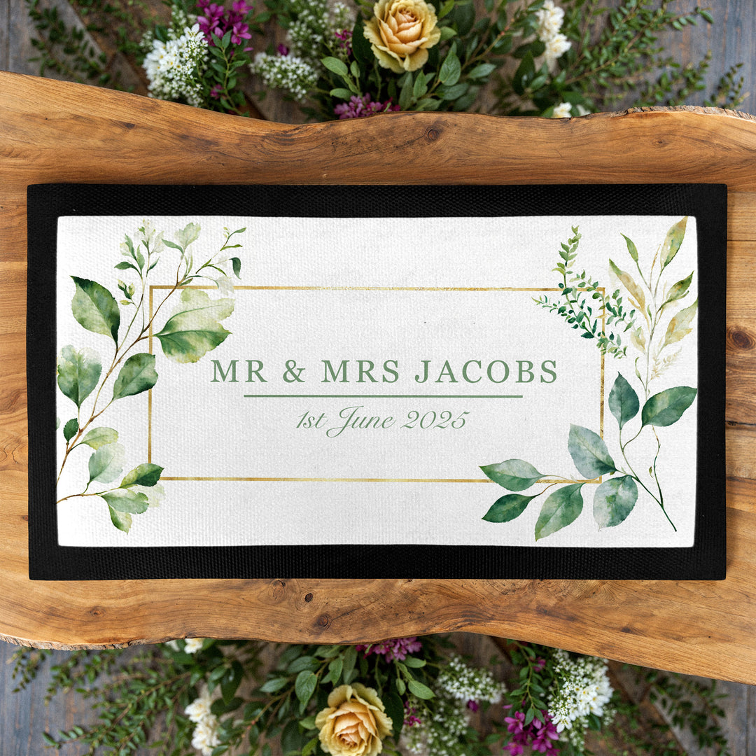 Rubber Bar Mat - Floral Wedding